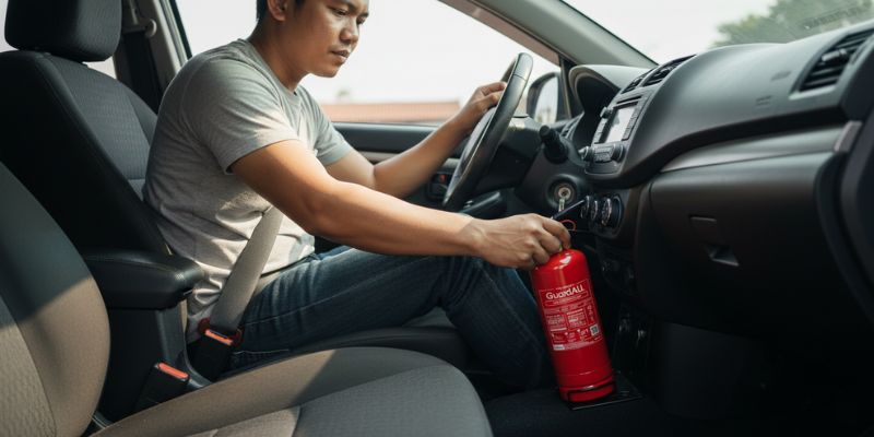 Peraturan penempatan APAR di mobil.